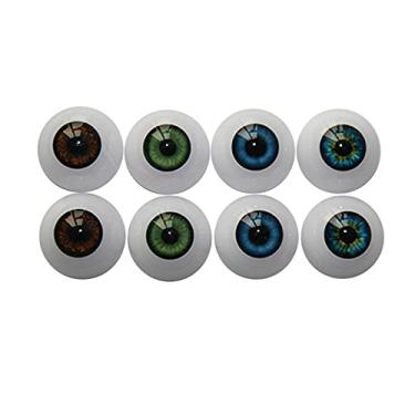 Imagem de DoubleWood Olhos De Halloween 4 Pares Cores 20 Mm Meio Redondos Acrílico Realistas Para Adereços, Máscaras, Bonecas Ou Ursos Artesanato Plástico (20 Mm)