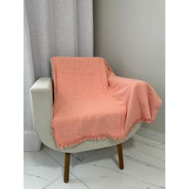 Imagem de Manta 3,00M x 1,80M Sofá King Grande Grossa Decoração Sala Protetora Decorativa Colcha Coberta(Pêssego (3,00M x 1,80M))