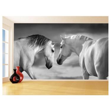 Imagem de Papel De Parede Animais Casal Cavalos Fazenda 3,5M Anm334 - Você Decor