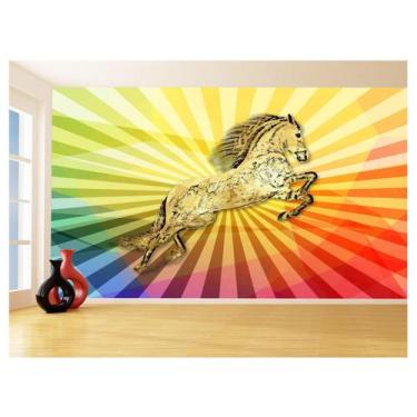 Imagem de Papel De Parede 3D Animais Pop Art Cavalo Cores 3,5M Pxa314 - Você Dec