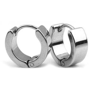 Imagem de Brinco Par Argola Articulada 4mm 6mm Masculino Aço E Preto - sem