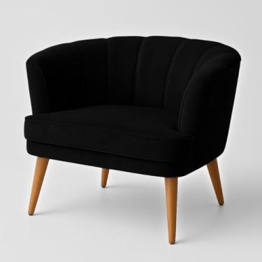 Imagem de Poltrona Estofada para Escritório Decorativa Resistente MOBLAN decor (Preto)