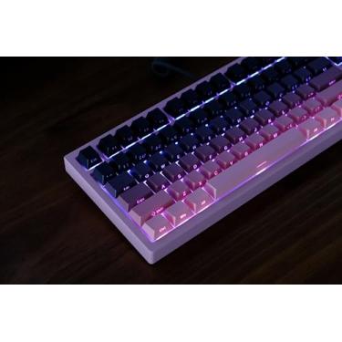 Imagem de GK GAMAKAY Conjunto de teclas Cherry Profile PBT para teclado mecânico para jogos 61/68/75/84/87/96/98/100/104/108 (preto e rosa)