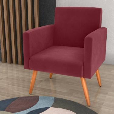 Imagem de Poltrona Para Decoração Sara Veludo Vinho