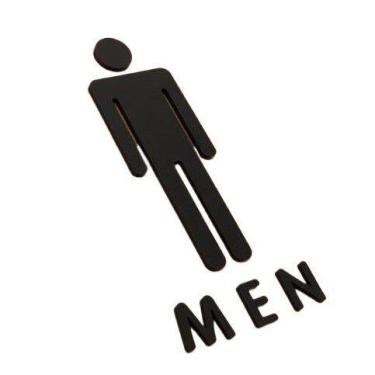 Imagem de Placa de sinalização de banheiro feminino, masculino e unissex em alto