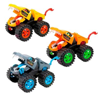 Imagem de Kit Brinquedos Monster Truck Wolf Carrinho Miniatura Fricção 29,5cm