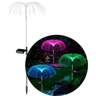 Imagem de Kit 2 Luminária Solar Decorativa Colorido Luzes LED Jardim