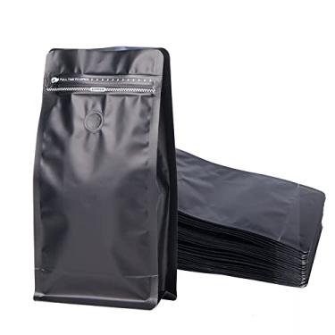 Imagem de Obsoorth Sacos de café herméticos com válvula unidirecional, folha de alumínio resselável, à prova de cheiro, 25 peças, bolsas de armazenamento de grãos de café ziplock de 500 g para casa e loja