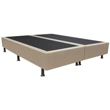 Imagem de Base Box Bipartida Universal Queen em Corino 37x198x158 Cor Bege