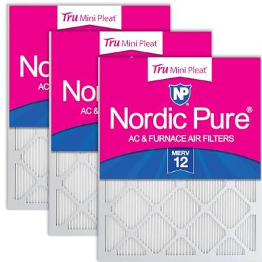 Imagem de Nordic Pure 24 x 24 x 1 (23 3/8 x 23 3/8 x 3/4) Filtros de ar para forno Tru Mini Pleat MERV 12 AC – 2,5 x mais mídia para filtragem de alta eficiência e longa duração - pacote com 3
