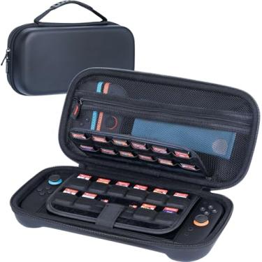 Imagem de ButterFox Switch 2 Carrying Case for Nintendo Switch 2 Console, Fits Slim Protective Grip Case and 65W Power Bank, With 22 Game Holders and Built-in Stand (Plain Black)