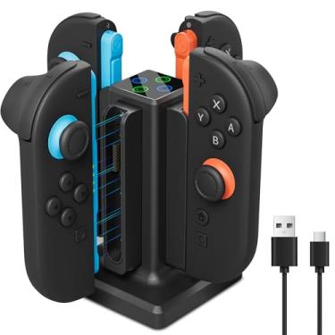 Imagem de FANPL 4 in 1 Switch 2 Joycon Controller Charging Dock Station, Fast Charger Holder for Nintendo joy con 2 with Type C Charging Cable