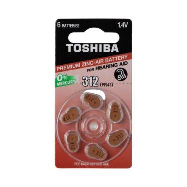 Imagem de Pilha Auditiva Toshiba 312 PR41 Cartela com 6 Pilhas
