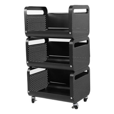 Imagem de Generic Prateleira de Rack de Armazenamento, Alta Resistência Aço Inoxidável Rolando Carrinho de Grande Capacidade Multicamada, 4 360 ° Rodas Universais para Sala de Estar (Sem tábua)