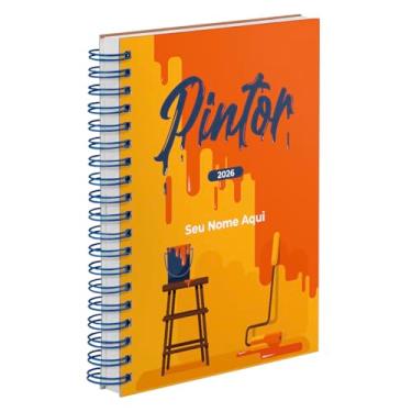 Imagem de Agenda Comercial 2026 Personalizada Capa Dura Pintor Laranja