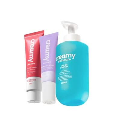 Imagem de Kit Creamy Skincare Gel de Limpeza Calming Cream Anti-Aging (3 produto