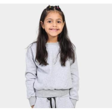 Imagem de Blusa Moletom Infantil Sem Capuz Gola Careca - Tech Malhas, Cinza, 06