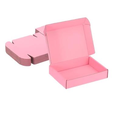 Imagem de PATIKIL Caixas de envio pequenas de 20 x 15 cm, 25 peças, caixas de presente de papelão ondulado para embalagem de correspondência, mudança de embalagem, caixas de pequenas empresas, rosa