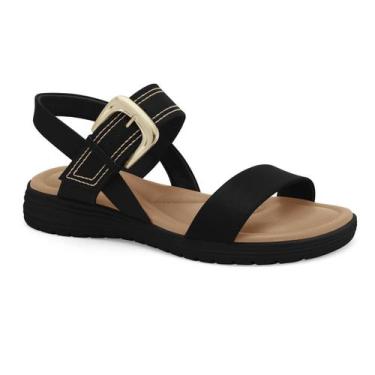 Imagem de Sandália Feminina Comfortflex Fivela Solado Anatômico Confortável, Plu