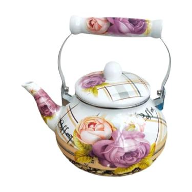 Imagem de SiaBiced Bule de Esmalte de 2,5 L, Recipiente Multiuso para Bebidas, Ideal para Ferver água em Casa, Style a