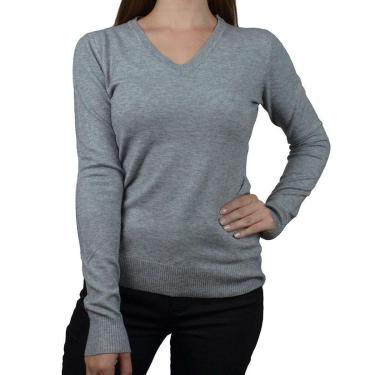 Imagem de Blusa Feminina City Lady by Mooncity Tricot Plus Size Cinza - 658059-Feminino