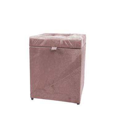 Imagem de Puff Baú Quadrado 1 Lugar 36X36 Cm Rose Claro