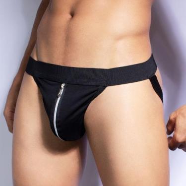 Imagem de Jockstrap Com Ziper Versatil Ativo Gls Gay Lgbt - no-brand, Preto, M