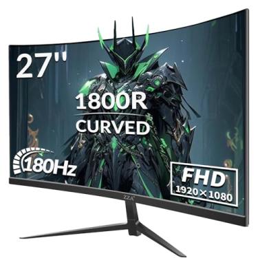 Imagem de ZZA Monitor Gamer 27" Curvo 180Hz| 165Hz|144Hz|1Ms| Computador Fhd|1080P| 90% Dci-P3, 100% Srgb, Pc Freesync| Hdmi|Hdr| Baixa Luz Azul| Hdmi| Portas Dp| Suporte Vesa| De Metal
