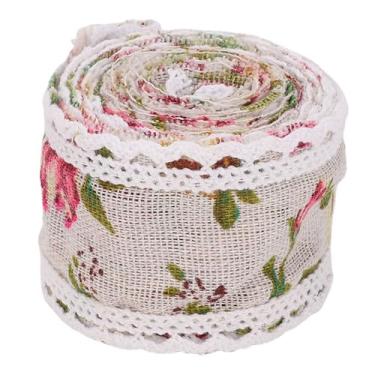Imagem de GLOGLOW 5pcs Renda de Renda Rollo de Fita Material Forte, Acabamento Em Borda de Floral Padrão, Fita de Estopa Impressa Em Bricolage para Decoração de Casamento, Projetos de