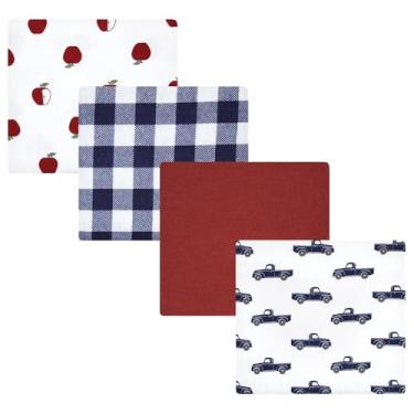 Imagem de Luvable Friends Hudson Baby flanela recebendo cobertores 4 unidades, pomar de maçã vermelha