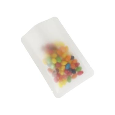 Imagem de PABCK 100 sacos de plástico fosco transparente para vedação térmica 13 x 19 cm, bolsa de armazenamento de alimentos transparente para embalagem de doces, canto arredondado com entalhes de rasgo
