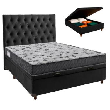 Imagem de Kit Cama Box Bau + Cabeceira + Colchão Casal D33 - Iso100 - Ortobom