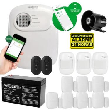 Imagem de Kit de Alarme Residencial Intelbras ANM 24 NET Central 10 Sensores Sem