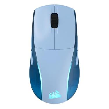 Imagem de Corsair Mouse gamer leve RGB M75 sem fio para Mac – 26.000 DPI, botões laterais intercambiáveis, interruptores ópticos, compatível com iCUE – azul glacial