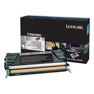 Imagem de Lexmark Cartucho de toner preto de alto rendimento, rendimento de 12.000, para uso no modelo C746/C748 (C746H2KG)