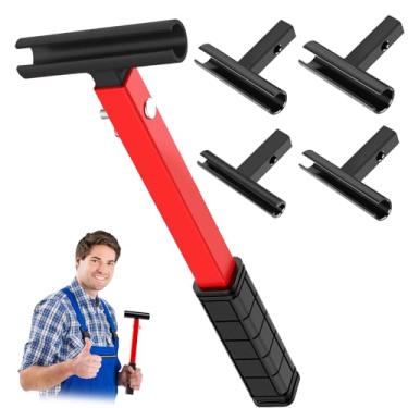 Imagem de Ferramenta de ajuste de dobradiça de porta 4 em 1 kit de chave de ajuste de lacuna de dobradiça com cabo de borracha para residencial e comercial, chave dobradora de dobradiça de aço pintada