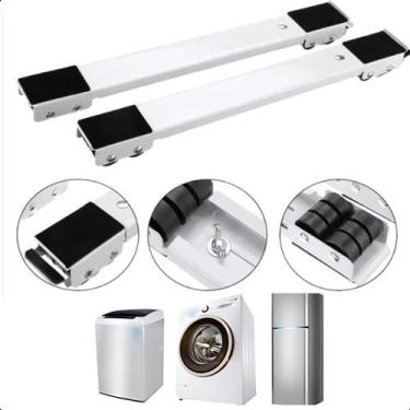 Imagem de Base Suporte com Rodinhas para Geladeira e Máquina Lavar Ajustável - R