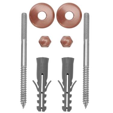 Imagem de Kit Parafuso Inox Rose 10Mm Fixação Vaso Sanitário E Bidê