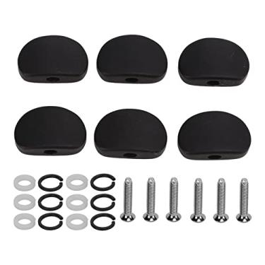 Imagem de QANYEGN 6PCS Metal Big Semicircle Guitar Tuning Botões PEG, Tuning Buttle Button Heads Tinners, Máquina de Tunhadores de Guitarra para Guitarra Electric (Grande oval)