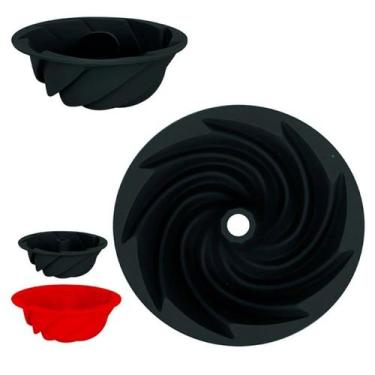 Imagem de 2 Forma Silicone Espiral Bolo Pudim 16cm Antiaderente Flexível - Arts