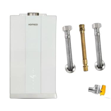 Imagem de Kit Aquecedor Komeco KO26L Home GLP Branco + Acess. Ligação