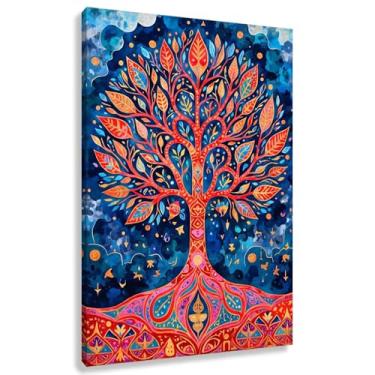 Imagem de Árvore da Vida Arte de Parede Impressão em Tela Harmonia da Vida Decoração Fotos Pintura com Cores Vibrantes para Sala de Estar 30x45cmx1