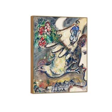 Imagem de Quadro de madeira - Pintura de arte de parede em tela famosa - Imagens para decoração de casa - perfil de mulher - pôster e impressões 20 x 30 cm 8 x 12 pol