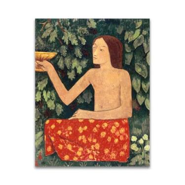 Imagem de RYLJCZ Reprodução de pinturas a óleo Paul Sérusier - Holding His Cup - Impressão de arte de paisagem vintage - Arte de parede em tela para decoração de casa e escritório 55 x 72 cm (21,6 x 28,3 pol