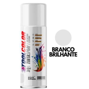 Imagem de Tinta Spray Uso Geral Tool Color 400ml .250g, Branco Brilhante