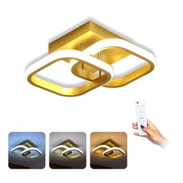 Imagem de Luminária Lampada De Teto e arandela dourado Led Plafon Cor 3 Em 1 Mod