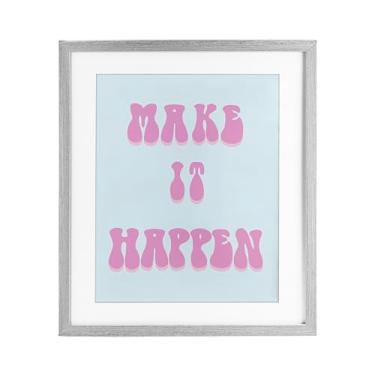 Imagem de Stupell Industries Make It Happen Determination Impressão emoldurada cinza design sob vidro por Ashley Singleton, 21 x 17