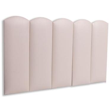 Imagem de Cabeceira Solteiro Kit 5 Placas Modelo Nuvem - Courino Marfim / Off White
