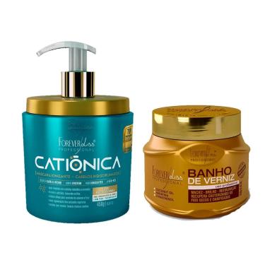 Imagem de Kit Mascara Catiônica e Banho de Verniz Forever Liss
