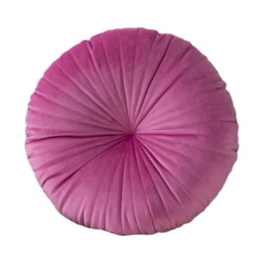 Imagem de BLWOTMOR Almofada Redonda Multifuncional para Penteadeira, Sofá, Cadeira E Sala de Estar, Rosa Vermelha, Tamanho real